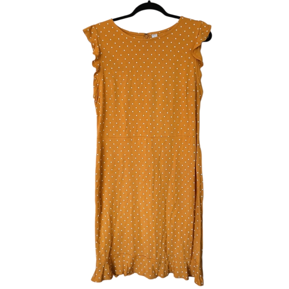 Old Navy NWT Polka Dot Ruffle Sleeve Dress in Mustard Size Large